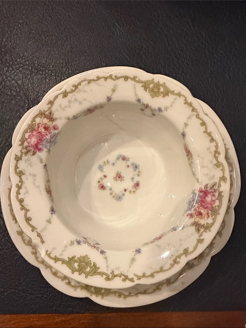 C. Ahrenfeldt Vintage Floral Porcelain Bowl and Saucer Set